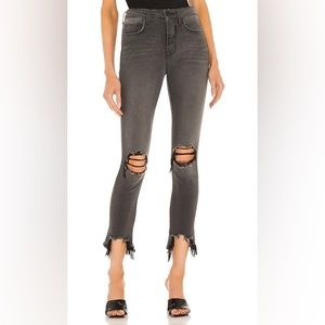 L’AGENCE HIGH LINE HIGH RISE SKINNY JEAN VINTAGE GREY DESTRUCT